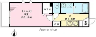 カーサ・カフーD【103号室号室】の間取り