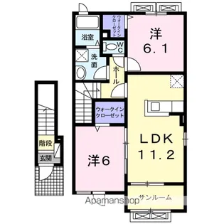 ベルフィオーレⅡ【2階】の間取り