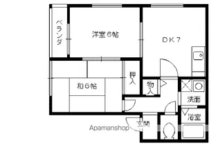 ドミール北山【202号室】の間取り