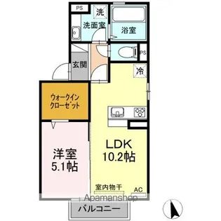 グランブルー沖代【2階】の間取り