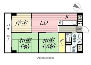 富士パークビル【2階】の間取り