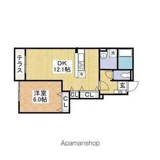 Mステージ天神Ⅱ【1階】の間取り