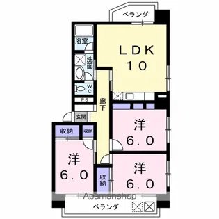 ファミール中渕【3階】の間取り