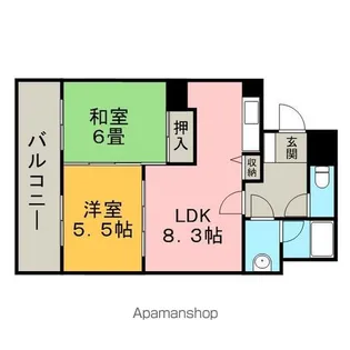 ダイアパレス二日市【605号室】の間取り