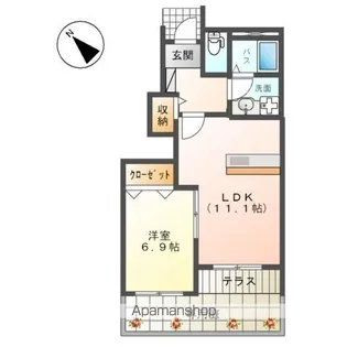 M’S FONTAINE(エムズフォンテーヌ)【1階】の間取り