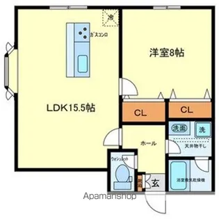 VILLA LE EUPHORIA KITANO【1階】の間取り