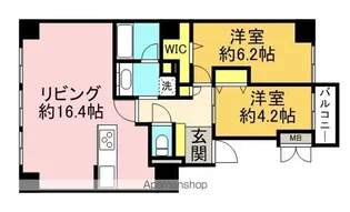 サンリベラ・プライム天神大名レジデンス【8階】の間取り