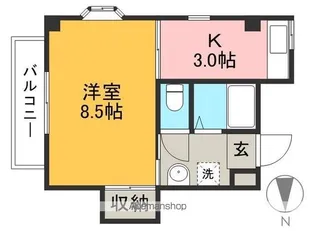 サンハイツ梅ヶ辻【4階】の間取り