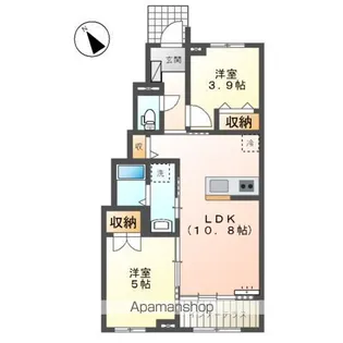 スターテラス美里【1階】の間取り