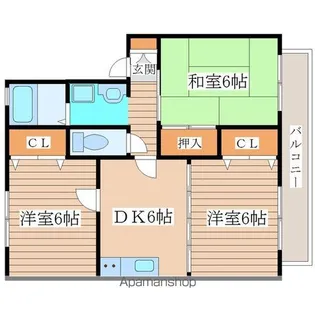 プラムクリークⅡ番館【2階】の間取り