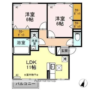 リビングタウン砂払 ABCD【1階】の間取り
