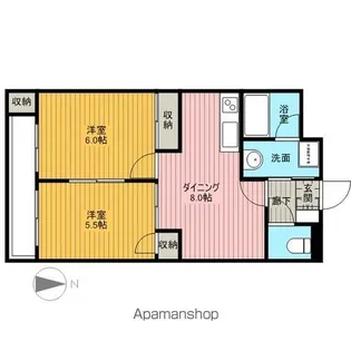 東京都目黒区下目黒4丁目【マンション】の間取り