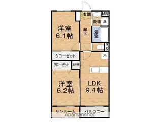 CUORE【102号室】の間取り