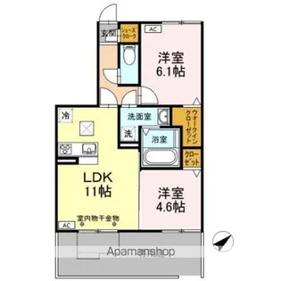 プレミール宮後【1階】の間取り