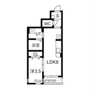 WISPERIA穂波(ウィスペリアホナミ)【106号室】の間取り