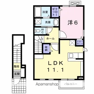 長野県長野市大字西長野【アパート】の間取り