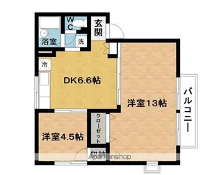 ハイユニ山口Ⅱ【2階】の間取り