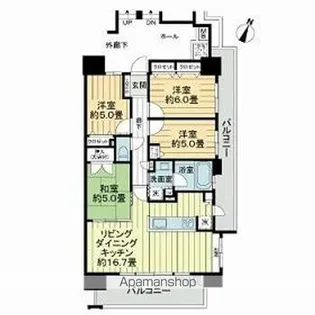 ライオンズ新井口マスターズゲート【3階】の間取り