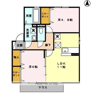 アンプルール A棟【1階】の間取り