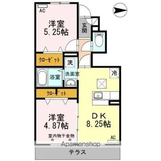 グローリー シャンテ【1階】の間取り