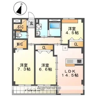 EAST WISTERIAⅠ【3階】の間取り