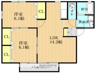 シンビオシスB棟【203号室】の間取り