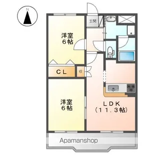 VINTAGE 21【202号室】の間取り
