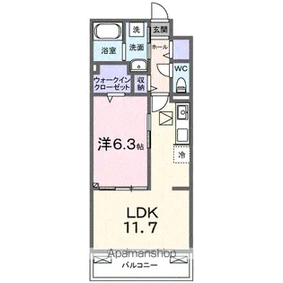ヒカルサ熊谷久下ウエスト【1階】の間取り