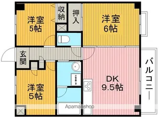 サン豊中【4階】の間取り