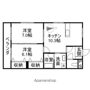 BONHEURたんぽぽ【202号室】の間取り