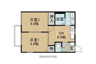 ボヌール共栄E棟【E203号室】の間取り