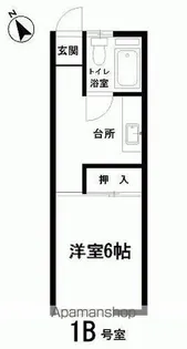 佐川コーポ【1B号室】の間取り
