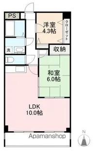 ディアコート茜【6階】の間取り