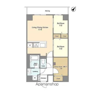 グランカーサ西葛西【3階】の間取り
