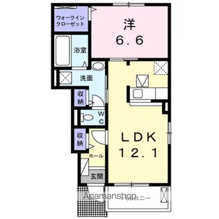 カーサ八万 Ⅰ【1階】の間取り