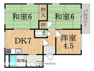 グランパルク平城A【2階】の間取り