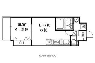 アクアプレイス京都三条朱雀【5階】の間取り