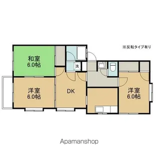 アップルコートB【201号室】の間取り