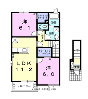 ブリーズレジデンス BE Ⅱ【2階】の間取り