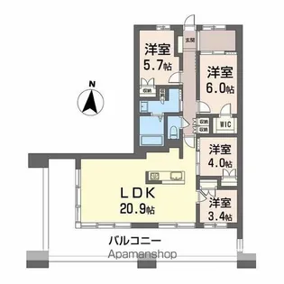 NUDGEONE.照葉【5階】の間取り