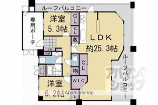 ユニハイム四条大宮駅前【1507号室】の間取り