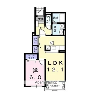 ボニート 﨔【1階】の間取り