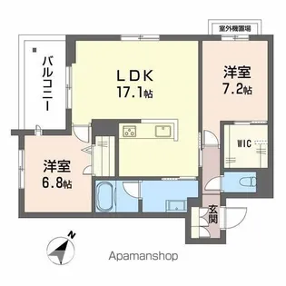 SHAMAISON AMBER026【404号室】の間取り