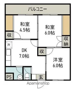 プレールサナベ【302号室】の間取り