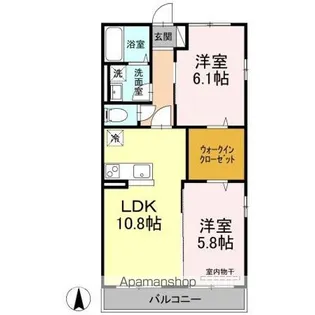 ベルティルミナス【204号室】の間取り