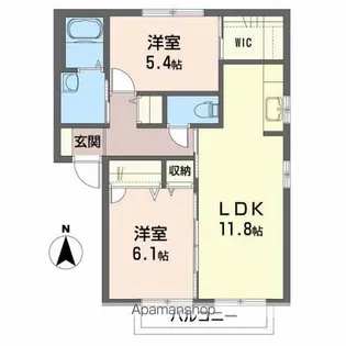 ミオパラッツオA【2階】の間取り
