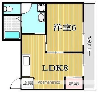 ロイヤルハイツ南【406号室】の間取り