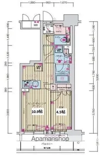 プレサンス名駅南ブリエ【14階】の間取り
