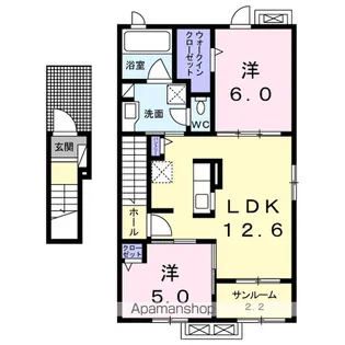 K.Mレジデンス瓜生Ⅱ【2階】の間取り