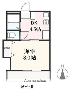 クレイドル安田Ⅲ・Ⅳ【Ⅳ-9号室】の間取り